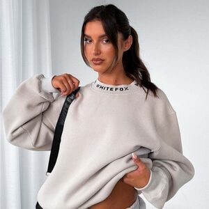 White Fox Boutique Put It On Repeat Oversized Sweater in Lunar